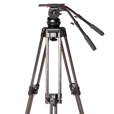 Double Handle Carbon Fiber Camera Teleprompter Tripod for Professional Video Shooting