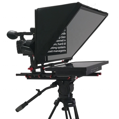 24 Inch Monitor Studio Embedded Computer Broadcast Grade Teleprompter with Caster Tripod