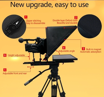 24 Inch Monitor Studio Embedded Computer Broadcast Grade Teleprompter with Caster Tripod