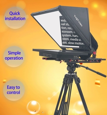 24 Inch Monitor Studio Embedded Computer Broadcast Grade Teleprompter with Caster Tripod