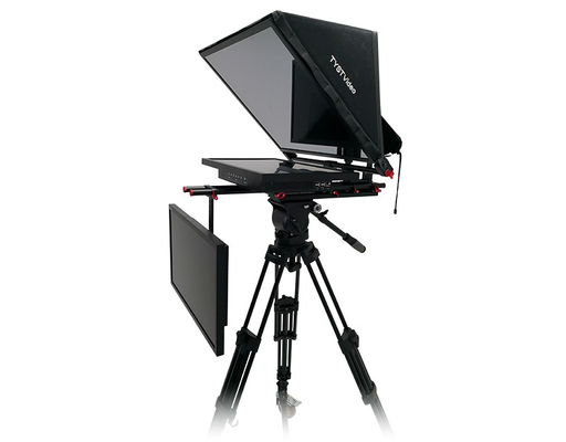 24 Inch Dual Screen TV Broadcast Studio Equipment with Prompter Caster and Wireless Remoter