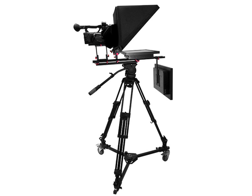 24 Inch Dual Screen TV Broadcast Studio Equipment with Prompter Caster and Wireless Remoter