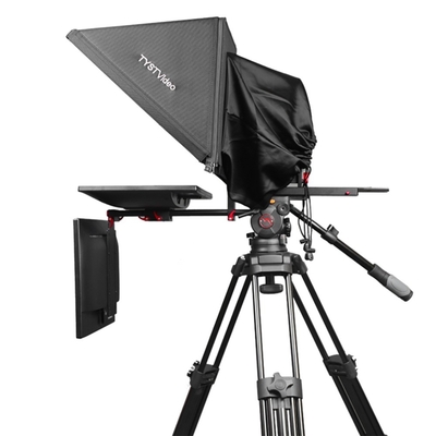 TS-T110/24D 24inch Dual Screen Live Broadcasting Self-Check Screen Caster PTZ Tripod Wireless Remoter Teleprompter