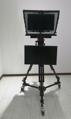 TS-T110/22D Dual Screen Teleprompter with Studio Software and On-Camera Caster Tripod