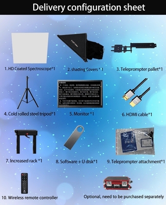 21 Inch Screen Control Portable Teleprompter for Live Streaming Private Mold Video Device