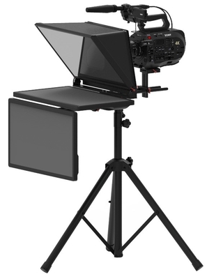 Studio Interview Press Report Teleprompter with Dual Monitors and Adjustable Holder