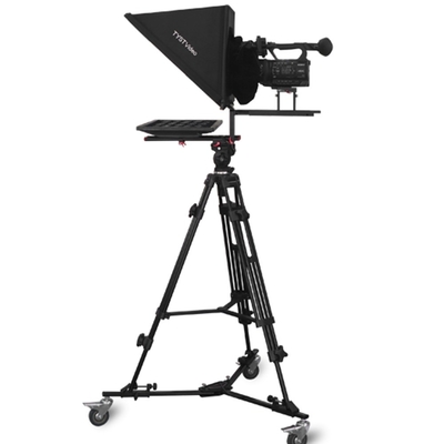 TS-200P Studio Single Mirror Monitor Teleprompter with Caster and Wireless Remoter