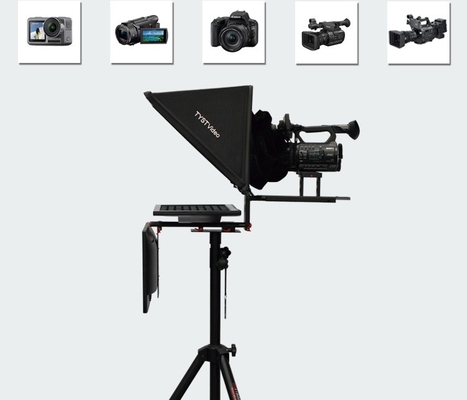 Teleprompting and Shooting Made Easy Studio Teleprompter with Self-check Mirror Screen