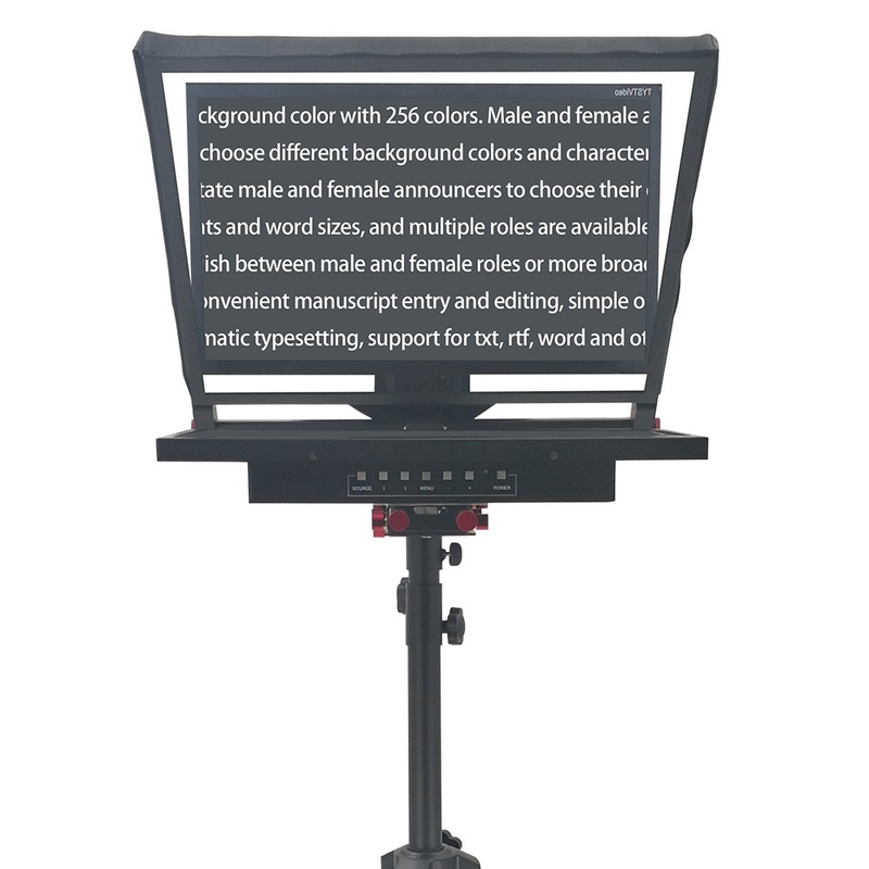 24 inch Single Screen Wireless Remoter Tripod Broadcasting Announcer Teleprompter for Live Stream